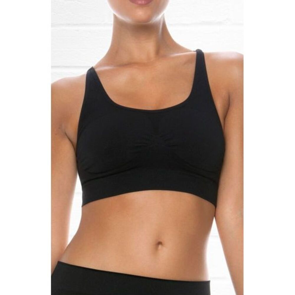Control Body Seamless Wireless Bralette Comfort Women Black Bras